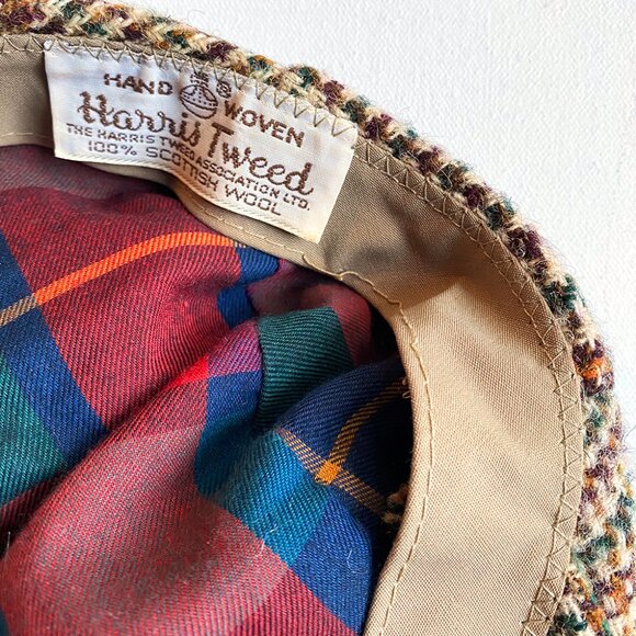 Hand-woven Harris Tweed Vintage Newsboy Cap / Hat - Picture 3 of 4